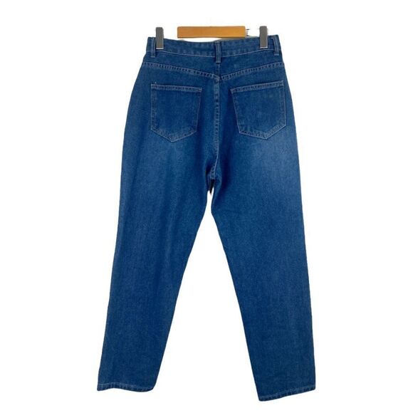 UNBRANDED WOMEN'S Medium Wash High Rise Destroyed Frankenstein Patch Jeans US M - Picture 2 of 11